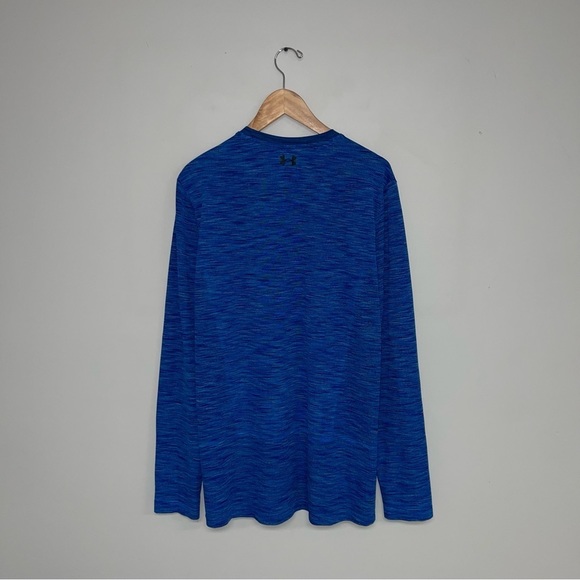 Under Armour Seamless Long Sleeve Shirt Men’s Size XL‎ Blue  Workout Top Fitted - Picture 5 of 6